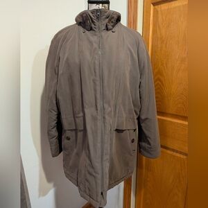 Forecaster of Boston Beige Brown Microfiber Oversized Women's Coat Petite Large